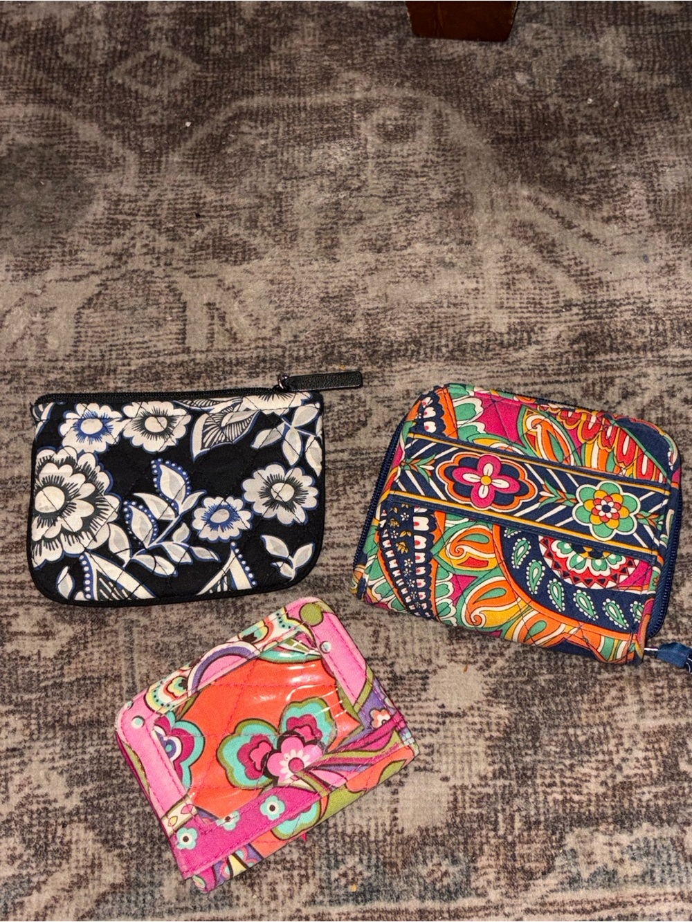 Vera Bradley Pink & Multicolor Floral Wallet and Pouches Set